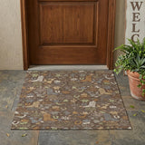 3' X 5' Chocolate And Beige Cactus Washable Indoor Outdoor Area Rug