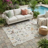 5' X 8' Ivory And Beige Cactus Washable Indoor Outdoor Area Rug