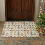 3' X 5' Beige And Ivory Aztec Washable Indoor Outdoor Area Rug