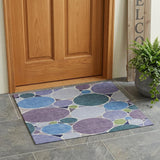 3' X 5' Plum And Lavender Geometric Washable Indoor Outdoor Area Rug