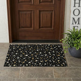 3' X 5' Black And Gold Geometric Washable Indoor Outdoor Area Rug