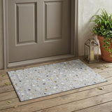 3' X 5' Gray And Silver Geometric Washable Indoor Outdoor Area Rug