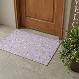 3' X 5' Lavender And Ivory Geometric Washable Indoor Outdoor Area Rug