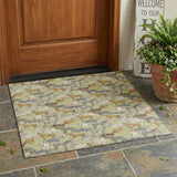 3' X 5' Green And Beige Horse Washable Indoor Outdoor Area Rug