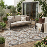 5' X 8' Silver And Gray Horse Washable Indoor Outdoor Area Rug