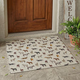 3' X 5' Beige And Brown Horse Washable Indoor Outdoor Area Rug