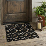 3' X 5' Black And Beige Horse Washable Indoor Outdoor Area Rug