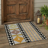 3' X 5' Black And Beige Southwestern Washable Indoor Outdoor Area Rug