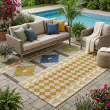 5' X 8' Copper And Ivory Southwestern Washable Indoor Outdoor Area Rug