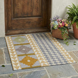 3' X 5' Gold And Copper Southwestern Washable Indoor Outdoor Area Rug