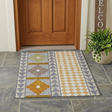 3' X 5' Gray And Beige Southwestern Washable Indoor Outdoor Area Rug