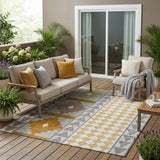 5' X 8' Gray And Beige Southwestern Washable Indoor Outdoor Area Rug