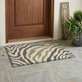 3' X 5' Brown And Beige Zebra Print Washable Indoor Outdoor Area Rug