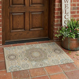 3' X 5' Beige And Ivory Oriental Washable Indoor Outdoor Area Rug