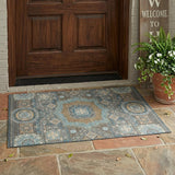3' X 5' Chocolate And Beige Oriental Washable Indoor Outdoor Area Rug