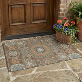 3' X 5' Orange And Copper Oriental Washable Indoor Outdoor Area Rug