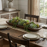 30" Brown Solid Wood Oval Dough Bowl