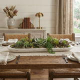 30" White Solid Wood Oval Dough Bowl