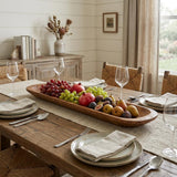 30" Natural Solid Wood Oval Dough Bowl