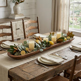 40" Brown Solid Wood Oval Dough Bowl