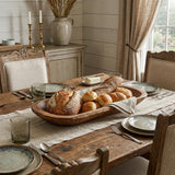 30" Natural Solid Wood Oval Dough Bowl