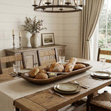 40" Natural Solid Wood Oval Dough Bowl
