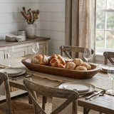 25" Natural Solid Wood Oval Dough Bowl