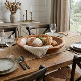 15" Natural Solid Wood Round Dough Bowl
