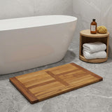 22" Natural Teak Non Slip Bath Mat