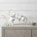 6" White Resin Elephant Decorative Wall Sculpture
