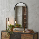 49" Black Iron Arch Framed Accent Mirror