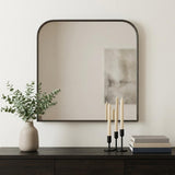 34" Black Metal Square Framed Accent Mirror