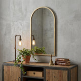 49" Gold Iron Arch Framed Accent Mirror