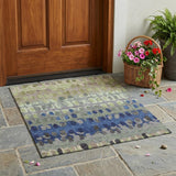 3' X 5' Green And Fern Green Geometric Washable Indoor Outdoor Area Rug