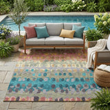 5' X 8' Blush And Copper Geometric Washable Indoor Outdoor Area Rug