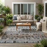 5' X 8' Green And Fern Green Geometric Washable Indoor Outdoor Area Rug