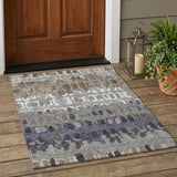3' X 5' Taupe And Beige Geometric Washable Indoor Outdoor Area Rug
