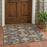 3' X 5' Chocolate And Beige Oriental Washable Indoor Outdoor Area Rug