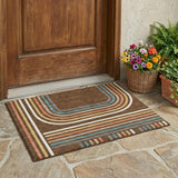 3' X 5' Chocolate And Ivory Geometric Washable Indoor Outdoor Area Rug