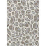 3' X 5' Taupe And Brown Abstract Washable Indoor Outdoor Area Rug