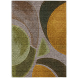 3' X 5' Taupe And Brown Abstract Washable Indoor Outdoor Area Rug
