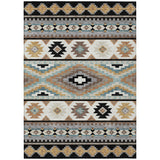 3' X 5' Black And Brown Southwestern Washable Indoor Outdoor Area Rug