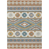 3' X 5' Copper And Ivory Southwestern Washable Indoor Outdoor Area Rug