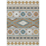 3' X 5' Ivory And Beige Southwestern Washable Indoor Outdoor Area Rug