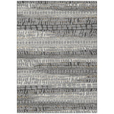 3' X 5' Gray And Graphite Abstract Washable Indoor Outdoor Area Rug