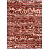 3' X 5' Red And Gray Abstract Washable Indoor Outdoor Area Rug