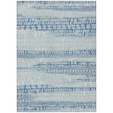3' X 5' Sky Blue And Blue Abstract Washable Indoor Outdoor Area Rug