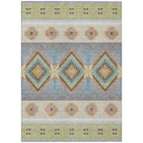 3' X 5' Green And Brown Southwestern Washable Indoor Outdoor Area Rug