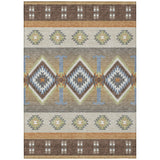 3' X 5' Chocolate And Copper Southwestern Washable Indoor Outdoor Area Rug