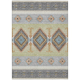 3' X 5' Gray And Green Southwestern Washable Indoor Outdoor Area Rug